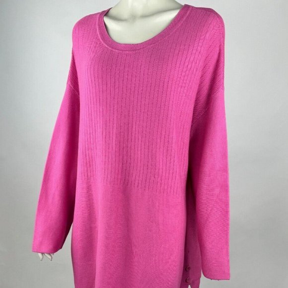 Talbots Cotton Tunic Sweater Women 3X NWT $90 Long Sleeve Scoop neck‎ Stretch - Picture 3 of 13